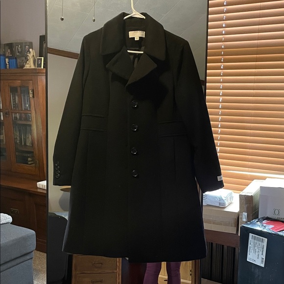 Anne Klein Classic Black Coat - Picture 2 of 6